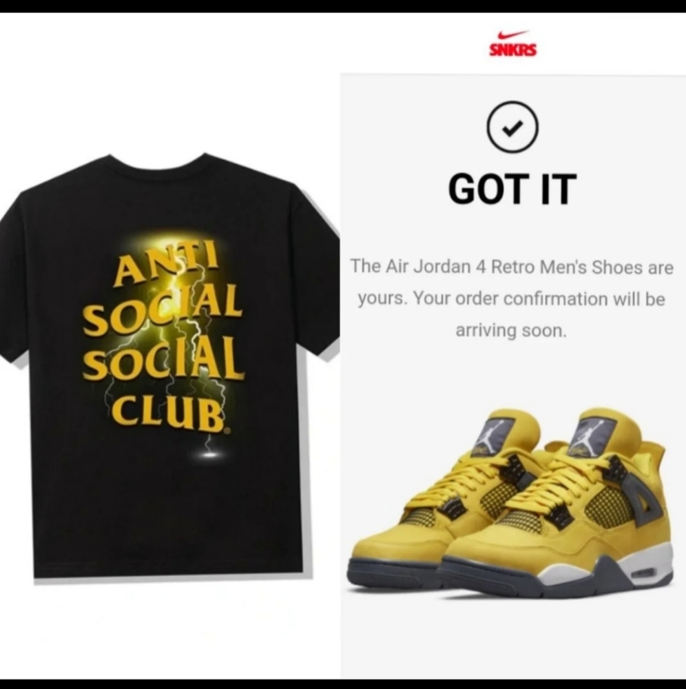 Jordan 4 Anti Social Lightning bundle